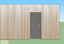 Porte D'Entrée En Aluminium 90x215 Cm Pour Bungalow Design Studio