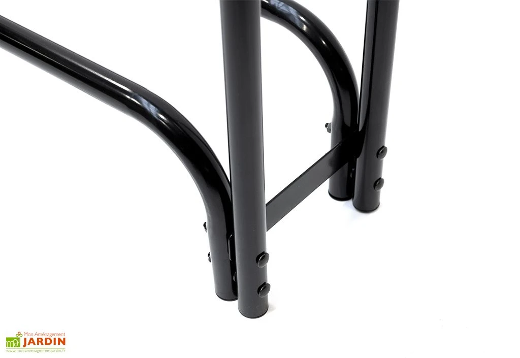 Porte-bûches en acier inoxydable avec housse en polyester – 126 cm