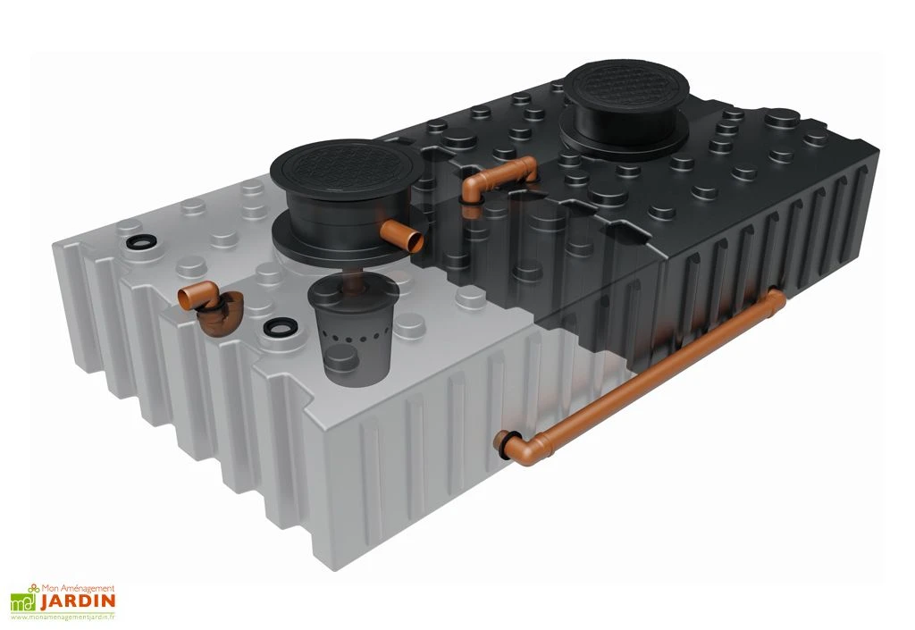 Cuve de récupération d’eau de pluie enterrée – 8000 L plate