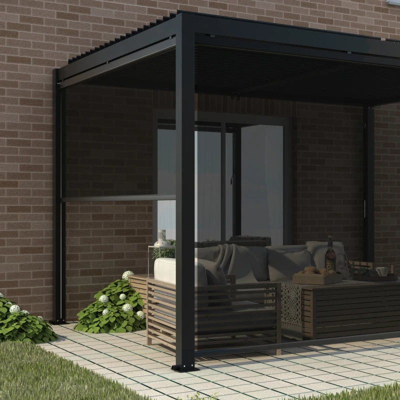 Store latéral anthracite 270cm pour pergola bioclimatique en aluminium X-METAL