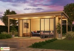 Studio De Jardin En Bois 23,2 M² Ep. 44 Mm – Doméo 4 V2 Plus + Terrasse
