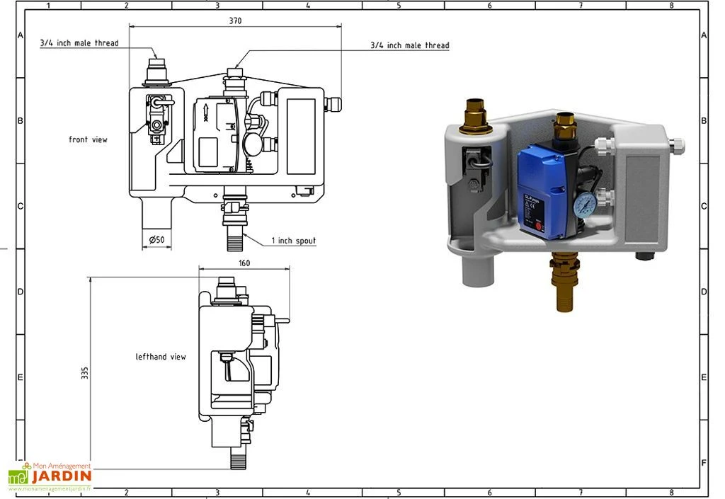 Kit Cuve Récupération d'Eau Enterrée Maison et Jardin U1.1