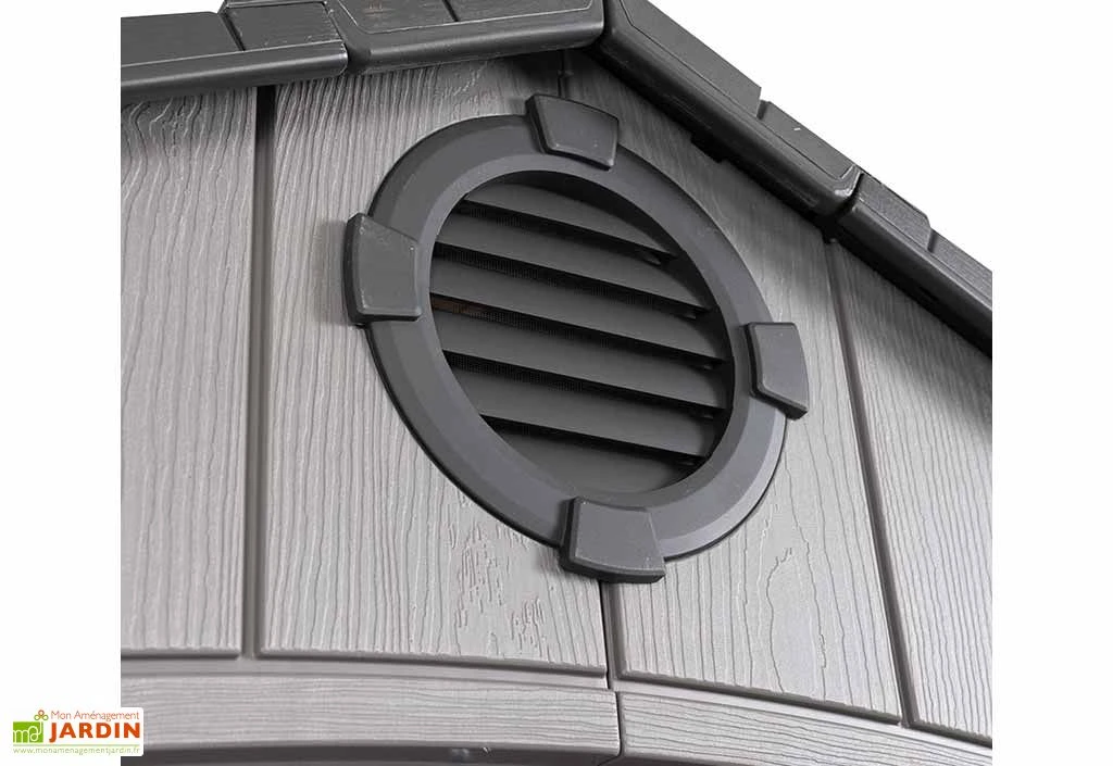 Abri de jardin en résine effet bois – 7,11 m²